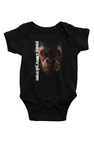 War for the Planet of the Apes Maymunlar Cehennemi Siyah Bebek Body - Zıbın