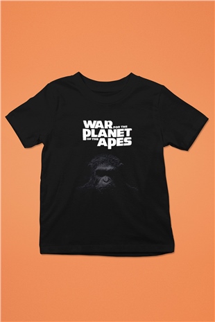 War for the Planet of the Apes Maymunlar Cehennemi Siyah Unisex Çocuk Tişört