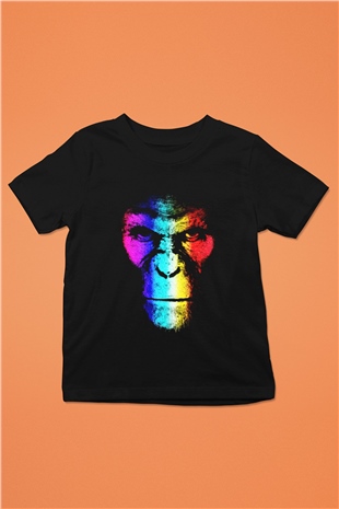 War for the Planet of the Apes Maymunlar Cehennemi Baskılı Siyah Unisex Çocuk Tişört