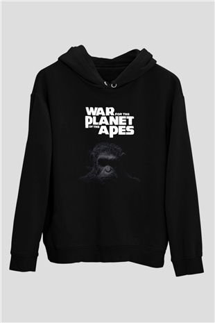 War for the Planet of the Apes Maymunlar Cehennemi Siyah Unisex Hoodie