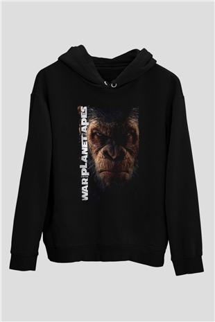 War for the Planet of the Apes Maymunlar Cehennemi Siyah Unisex Hoodie