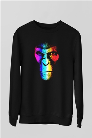 War for the Planet of the Apes Maymunlar Cehennemi Siyah Unisex Sweatshirt