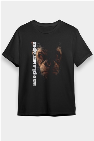 War for the Planet of the Apes Maymunlar Cehennemi Siyah Unisex Tişört T-Shirt
