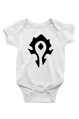 Warcraft Baskılı Beyaz Unisex Bebek Body - Zıbın
