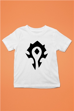 Warcraft Baskılı Beyaz Unisex Çocuk Tişört