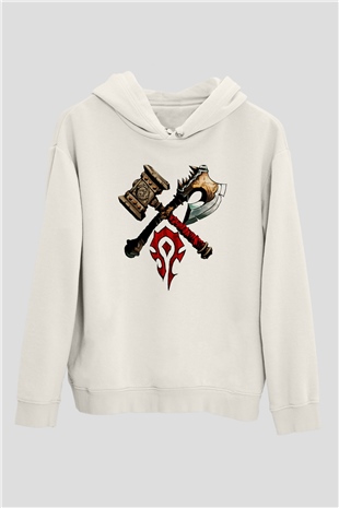 Warcraft Beyaz Unisex Hoodie