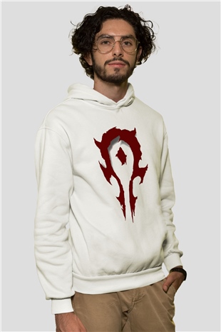 Warcraft Beyaz Unisex Hoodie
