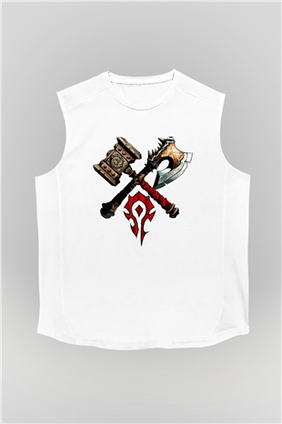 Warcraft Beyaz Unisex Kolsuz Tişört
