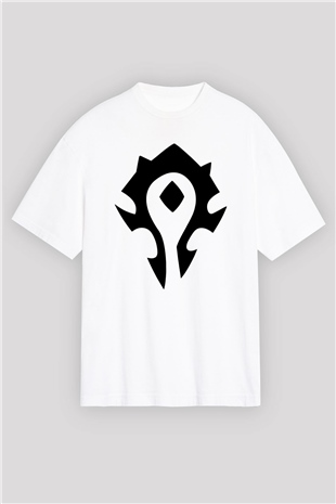 Warcraft Beyaz Unisex Oversize Tişört T-Shirt