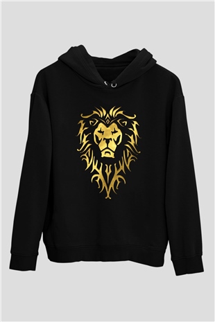 Warcraft Siyah Unisex Kapşonlu Sweatshirt