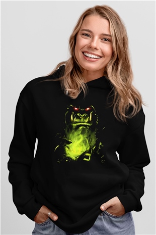 Warcraft Siyah Unisex Kapşonlu Sweatshirt