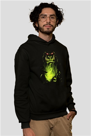 Warcraft Siyah Unisex Kapşonlu Sweatshirt