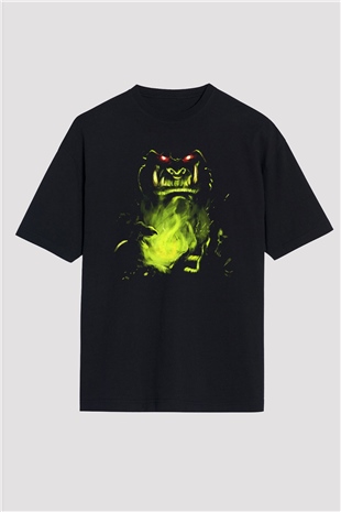 Warcraft Siyah Unisex Oversize Tişört T-Shirt