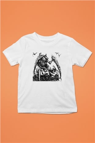 Warhammer Baskılı Beyaz Unisex Çocuk Tişört
