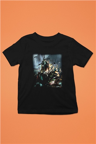 Warhammer Baskılı Siyah Unisex Çocuk Tişört