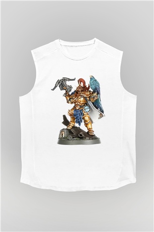 Warhammer Beyaz Unisex Kolsuz Tişört