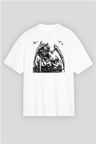 Warhammer Beyaz Unisex Oversize Tişört T-Shirt