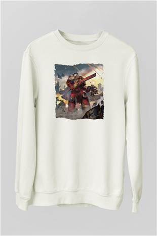 Warhammer Beyaz Unisex Sweatshirt