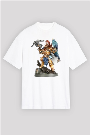 Warhammer Beyaz Oversize Tişört Oversize T-shirt