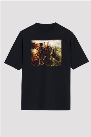 Warhammer Siyah Unisex Oversize Tişört T-Shirt