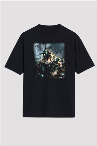 Warhammer Siyah Unisex Oversize Tişört T-Shirt