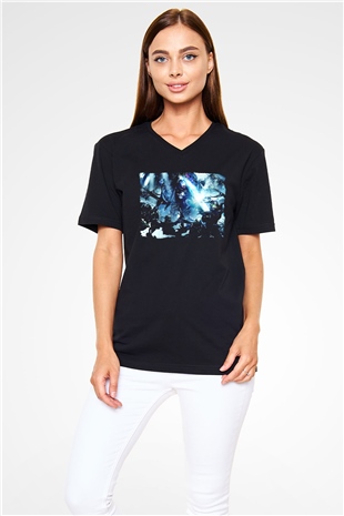 Warhammer Siyah Unisex V Yaka Tişört