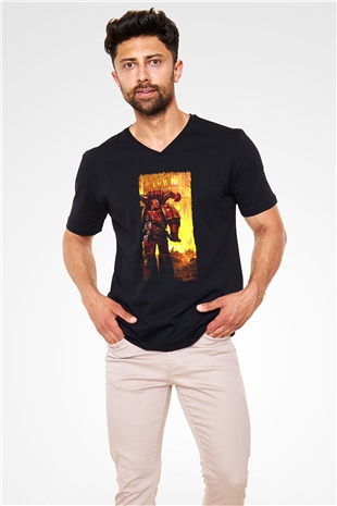Warhammer Siyah Unisex V Yaka Tişört