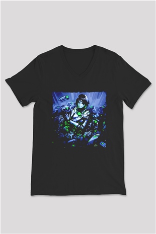 Warhammer Siyah Unisex V Yaka Tişört