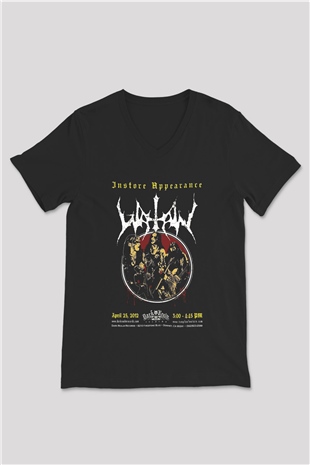 Watain Siyah Unisex V Yaka Tişört T-Shirt