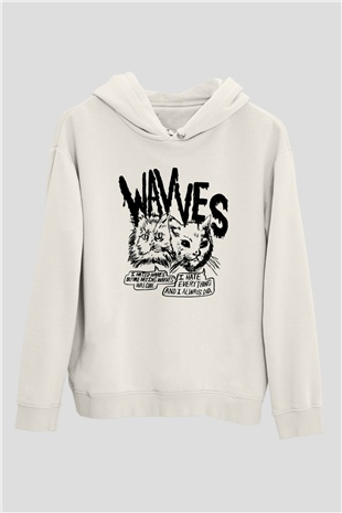 Wavves Beyaz Unisex Hoodie