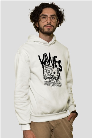 Wavves Beyaz Unisex Hoodie