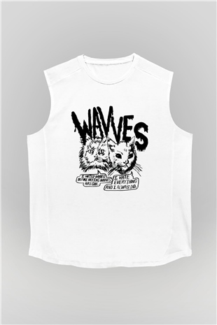 Wavves Beyaz Unisex Kolsuz Tişört