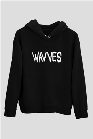 Wavves Siyah Unisex Kapşonlu Sweatshirt