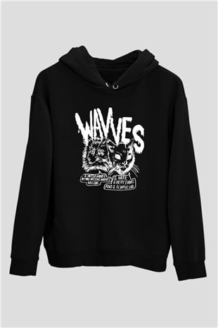 Wavves Siyah Unisex Kapşonlu Sweatshirt
