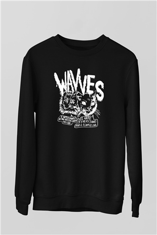 Wavves Siyah Unisex Sweatshirt