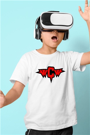 WCW Beyaz Unisex  Çocuk Tişört