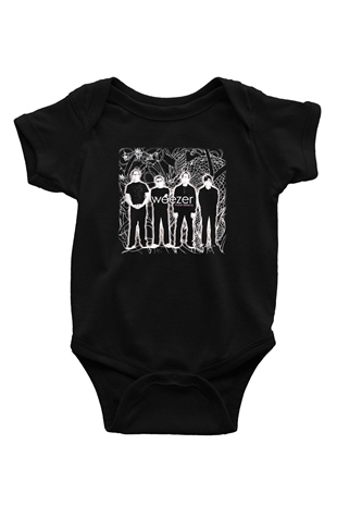 Weezer Baskılı Siyah Bebek Body - Zıbın