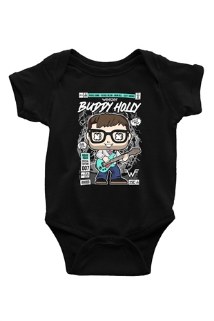 Weezer Baskılı Unisex Siyah Bebek Body - Zıbın
