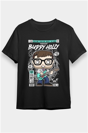 Weezer Baskılı Unisex Siyah Tişört