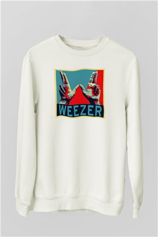 Weezer Beyaz Unisex Sweatshirt