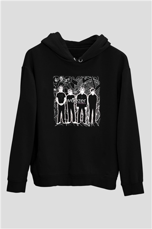 Weezer Siyah Unisex Kapşonlu Sweatshirt