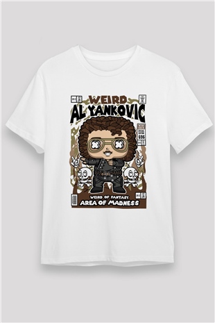 Weird Al Yankovic Baskılı Unisex Beyaz Tişört