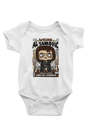 Weird Al Yankovic Baskılı Unisex Beyaz Bebek Body - Zıbın
