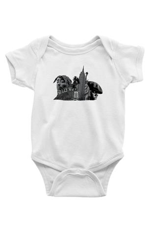 West Side Connection Baskılı Beyaz Unisex Bebek Body - Zıbın