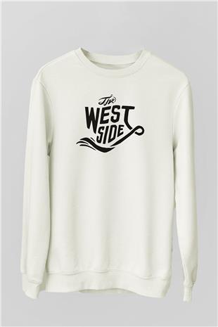 West Side Connection Baskılı Beyaz Unisex Sweatshirt