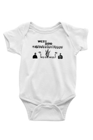 West Side Connection Baskılı Beyaz Unisex Bebek Body - Zıbın