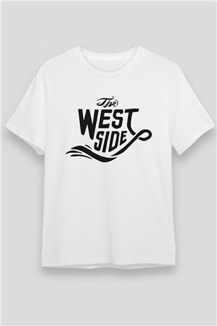 West Side Connection Baskılı Unisex Beyaz Tişört - Tshirt