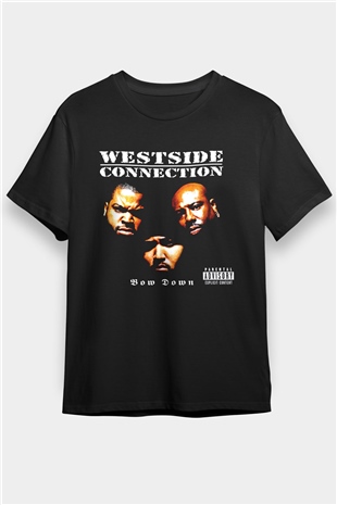 West Side Connection Baskılı Unisex Siyah Tişört - Tshirt