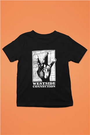 West Side Connection Baskılı Unisex Siyah Çocuk Tişört - Tshirt