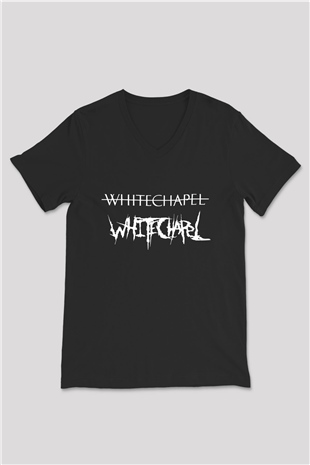 Whitechapel Siyah Unisex V Yaka Tişört T-Shirt
